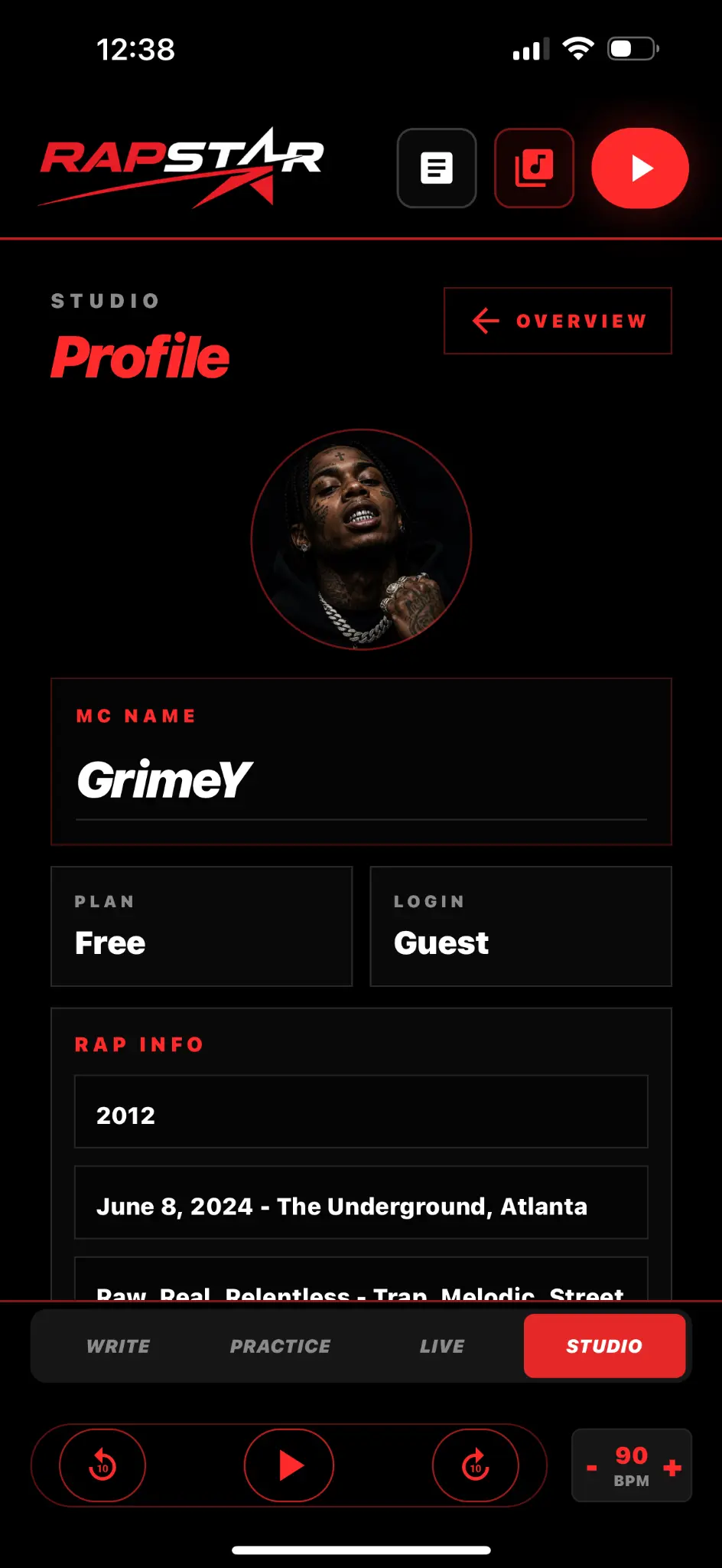 RAPSTAR app real screenshot 14
