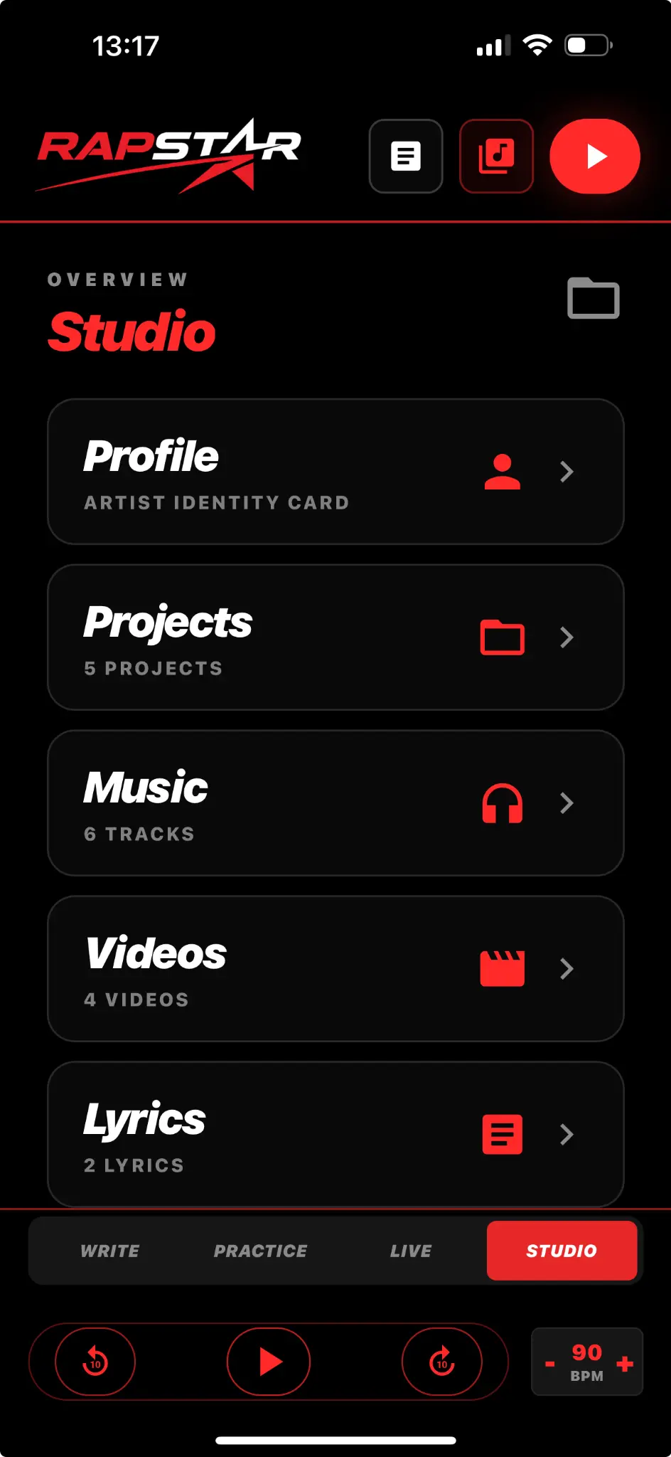 RAPSTAR app real screenshot 2