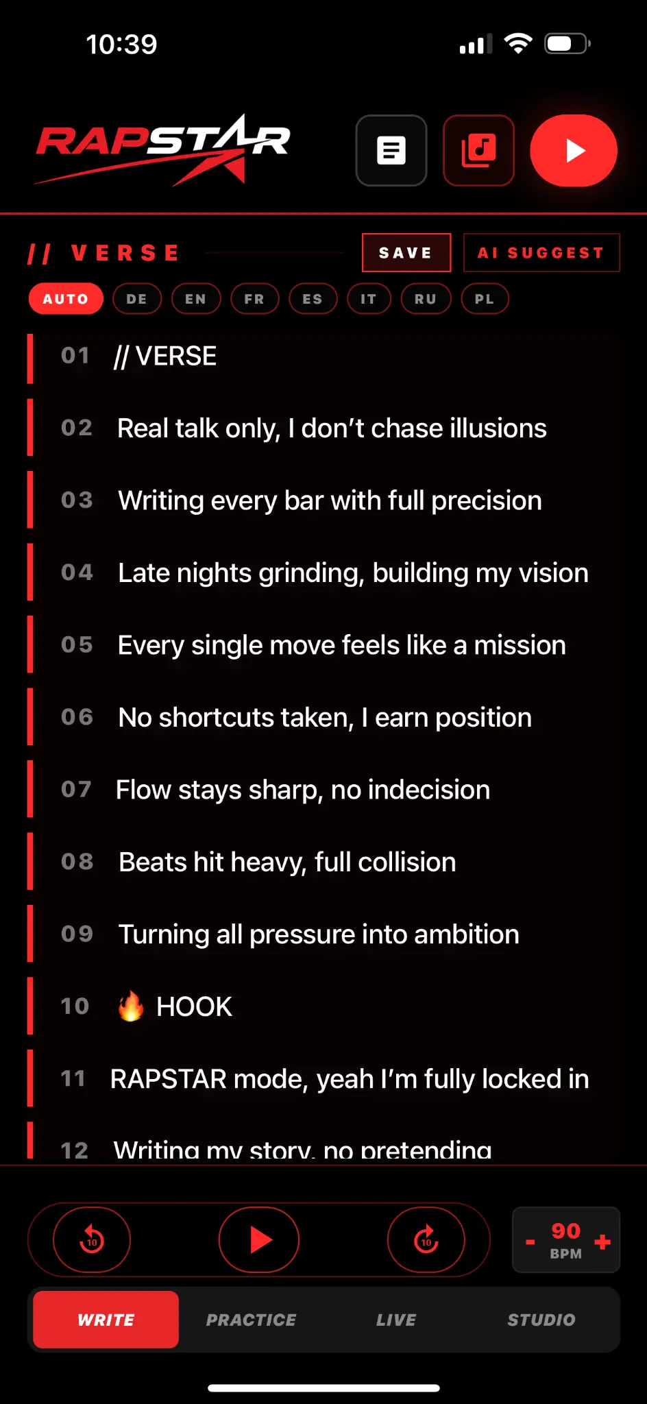 RAPSTAR app real screenshot 3