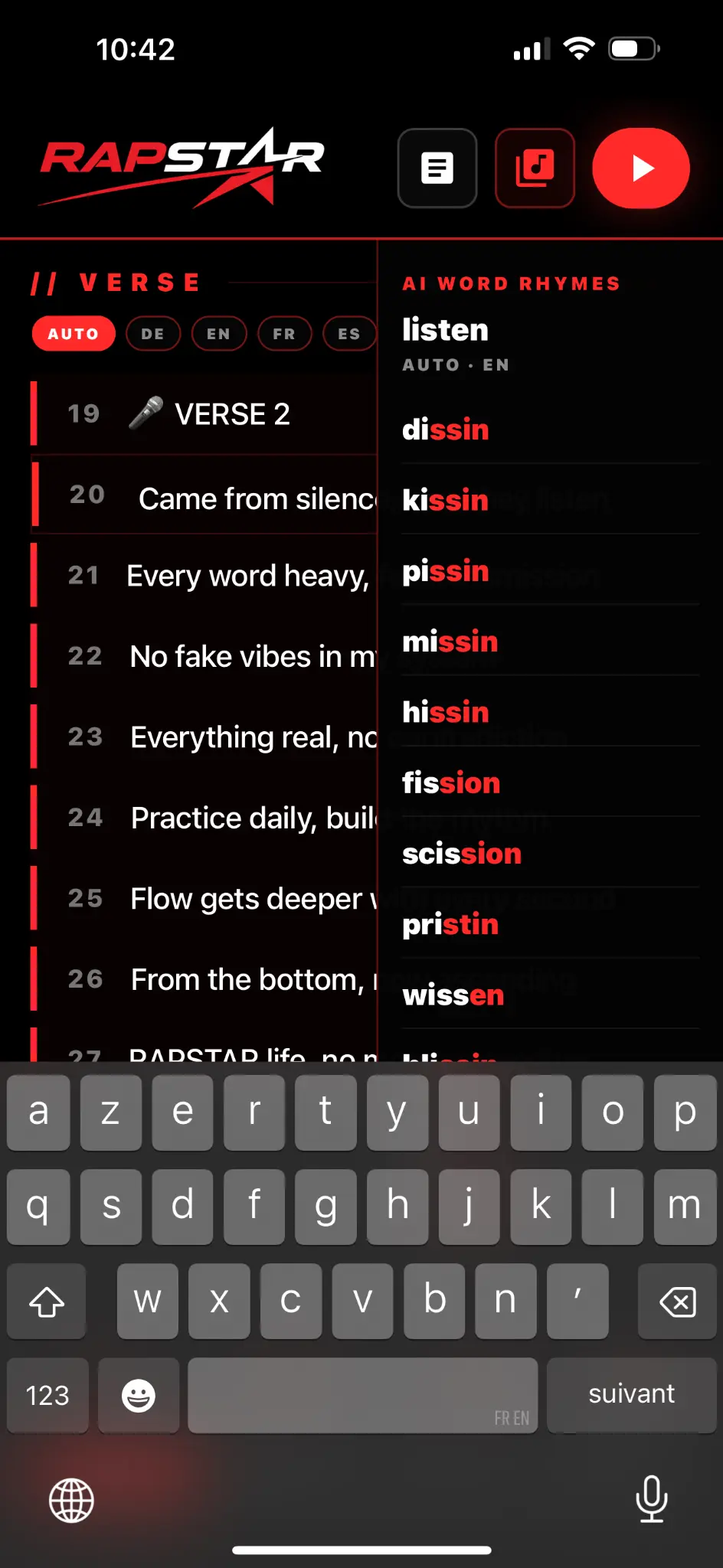 RAPSTAR app real screenshot 4